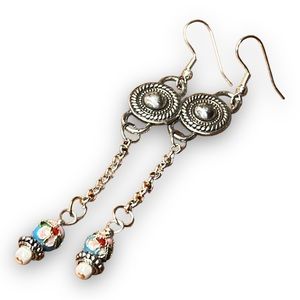 CC : The Cloisonné Collection: Artisan handmade cloisonné bead drop-earrings